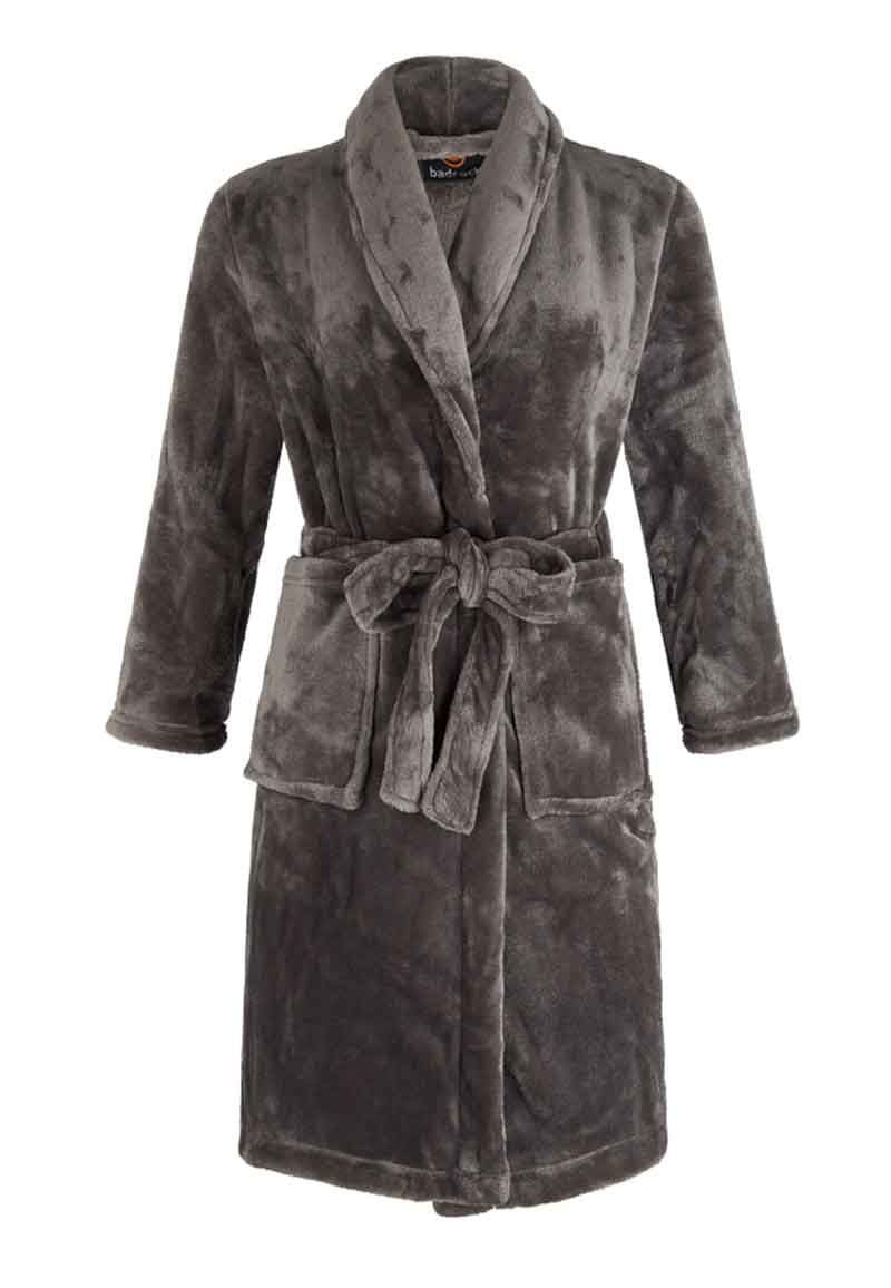 grijze kinderochtendjas fleece