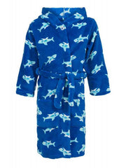 badjas kind Haai fleece met capuchon