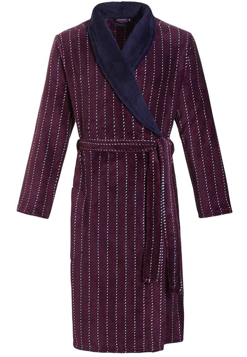 herenbadjas bordeaux rood met streep