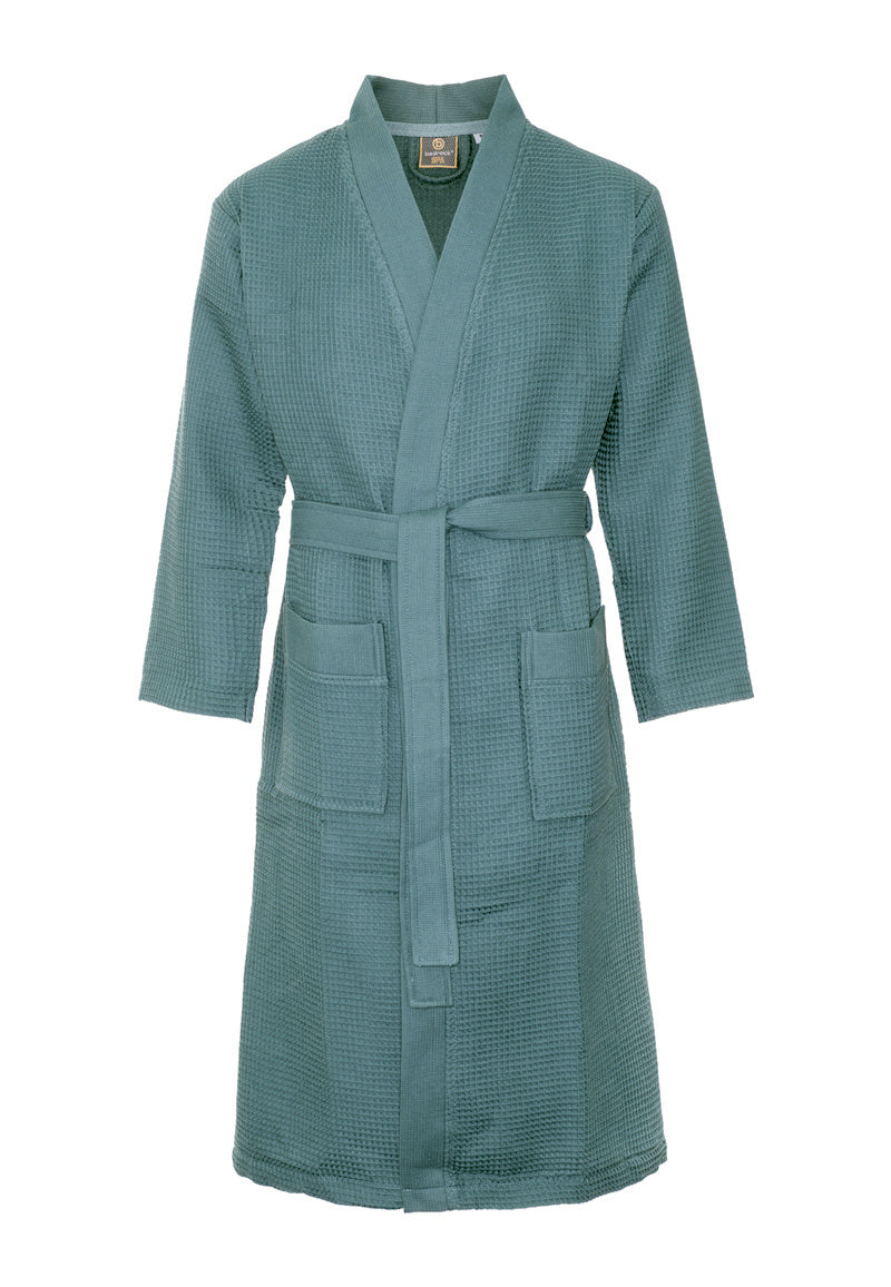 Petrolkleurige katoenen kimono badjas van Badrock – unisex model