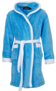 badjas kind Aqua met capuchon