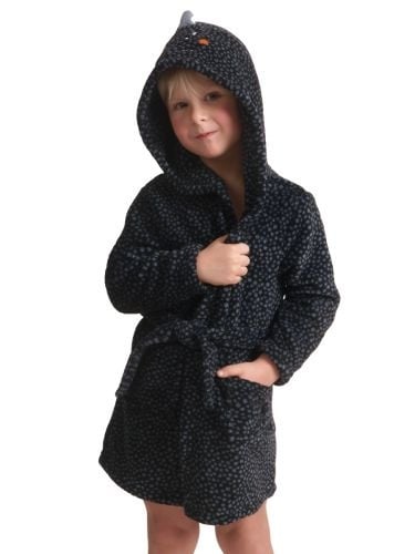 Capuchon badjas kind dino - fleece