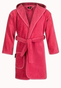 Kinderbadjas fuchsia roze met naam borduren