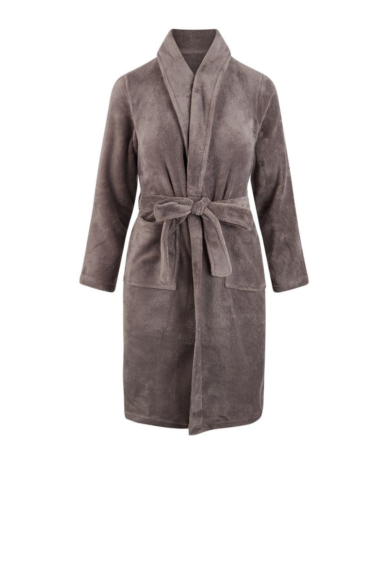 Relax Company kinderbadjas lichtgrijs taupe