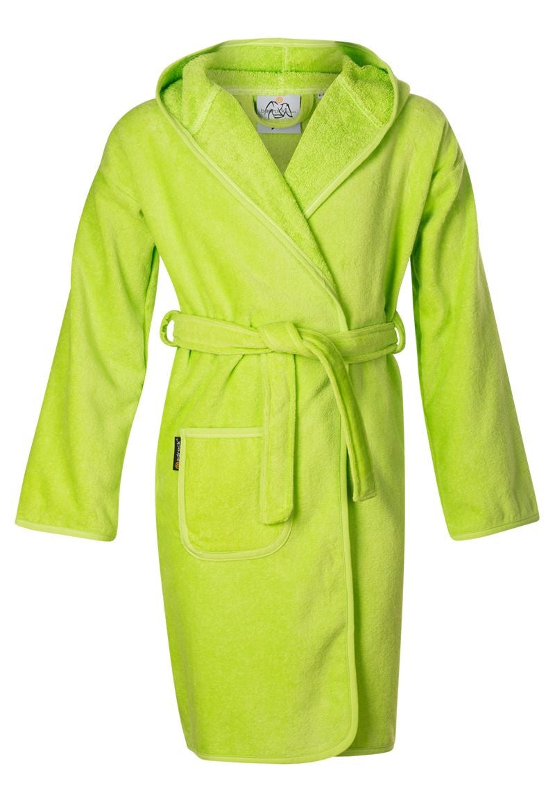 Kinderbadjas lime groen met naam borduren