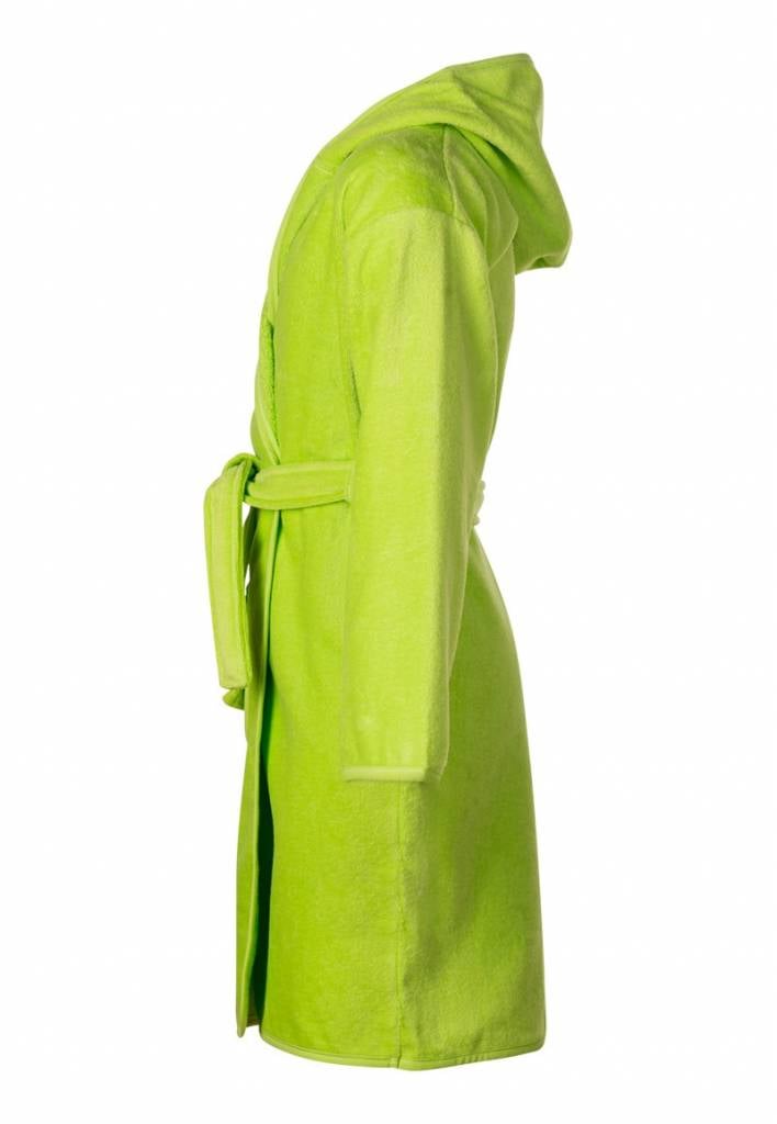 badjas kind lime katoen met capuchon