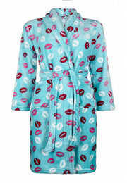 badjas kind Kusjes fleece met sjaalkraag