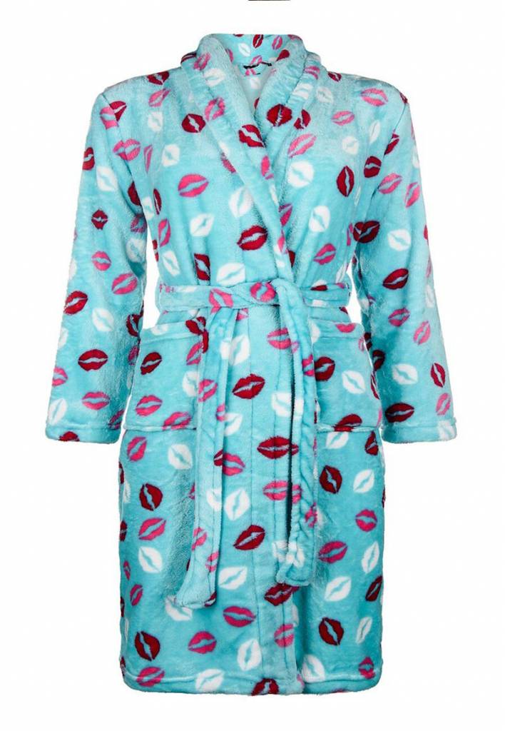 badjas kind Kusjes fleece met sjaalkraag