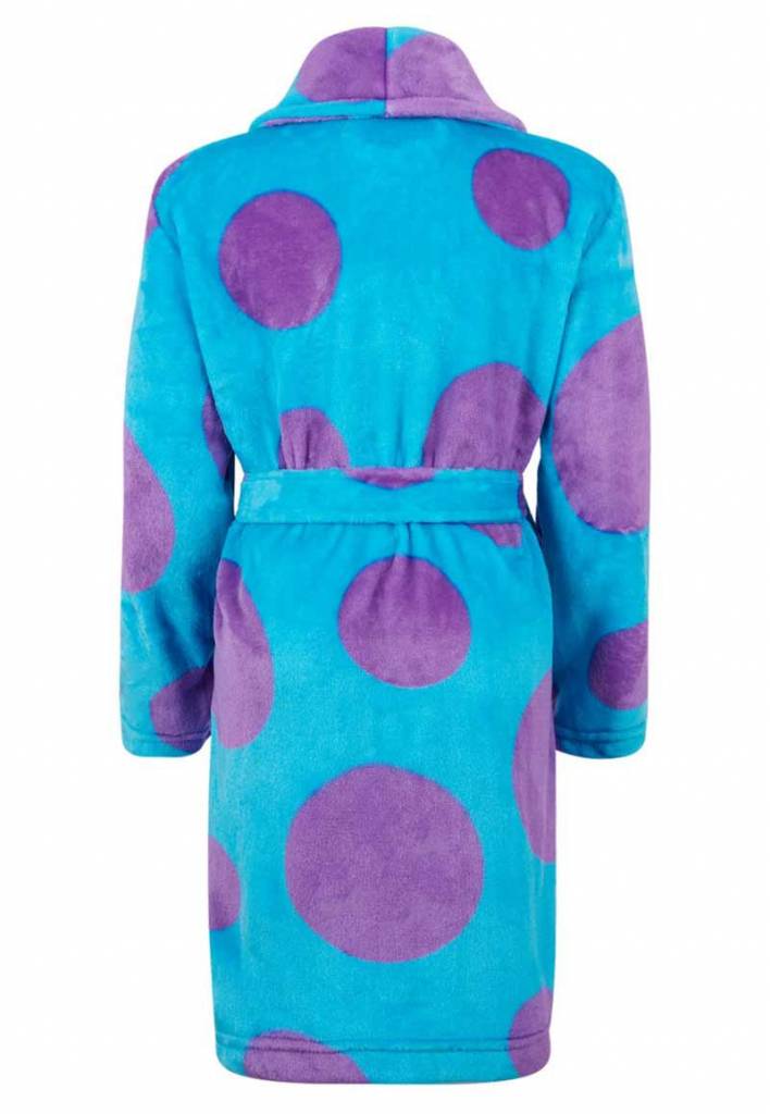 badjas kind Mega Stippen fleece met sjaalkraag