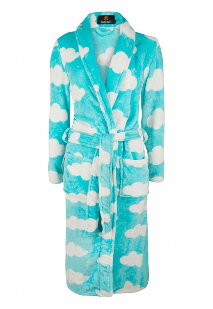 badjas kind Wolken fleece met sjaalkraag