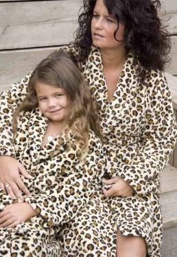 Kinderbadjas panter zacht fleece