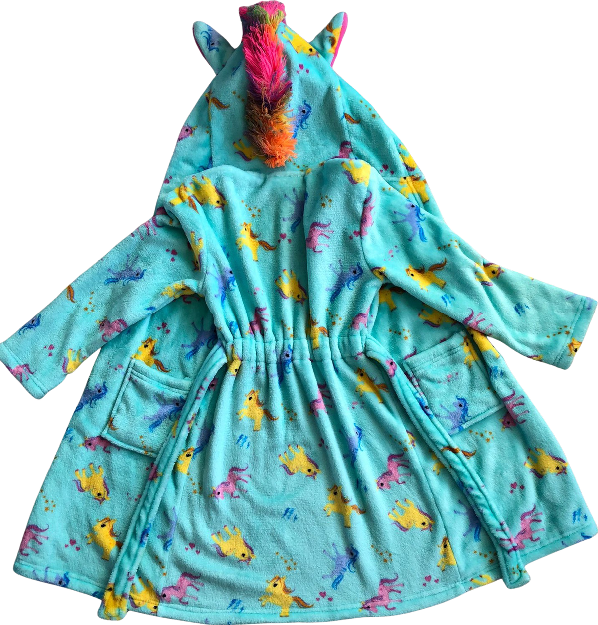 Unicorn ochtendjas kind fleece - met capuchon