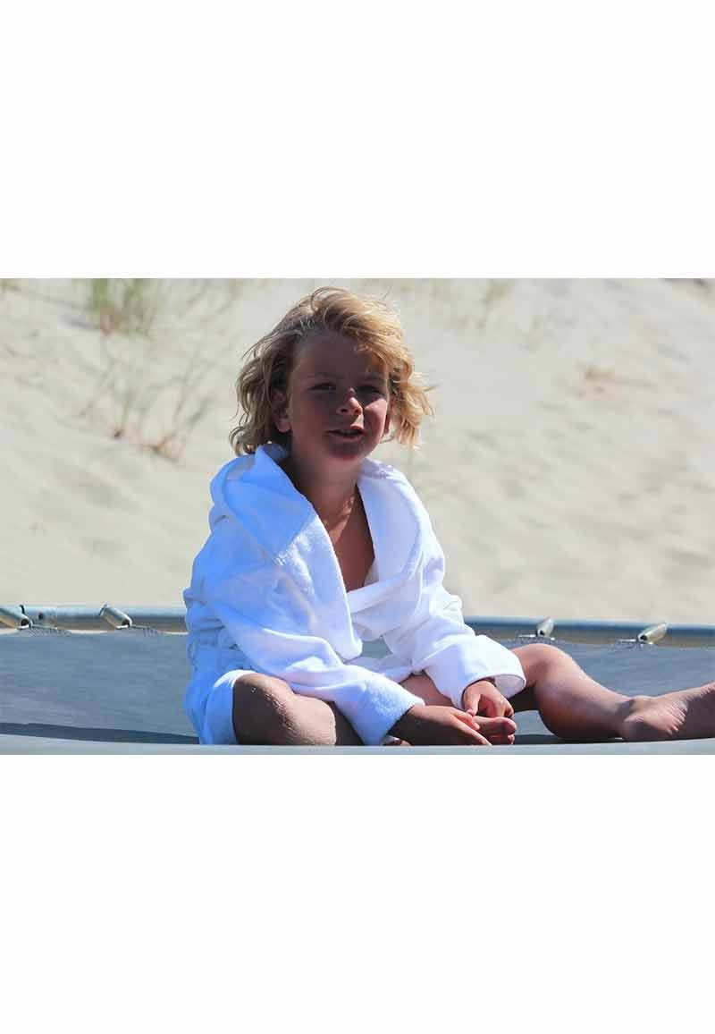 Kinderbadjas wit met naam borduren