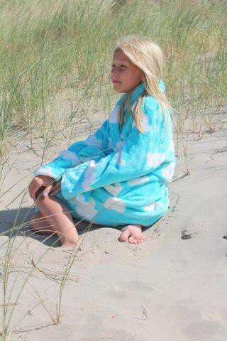 badjas kind Wolken fleece met sjaalkraag
