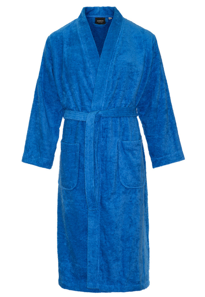 Kimono kobaltblauw unisex – badstof katoen