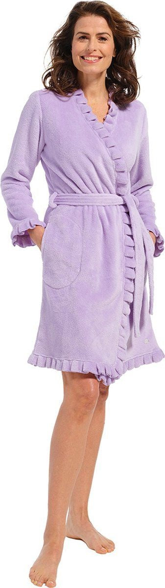 Lila kimono met ruffles - fleece