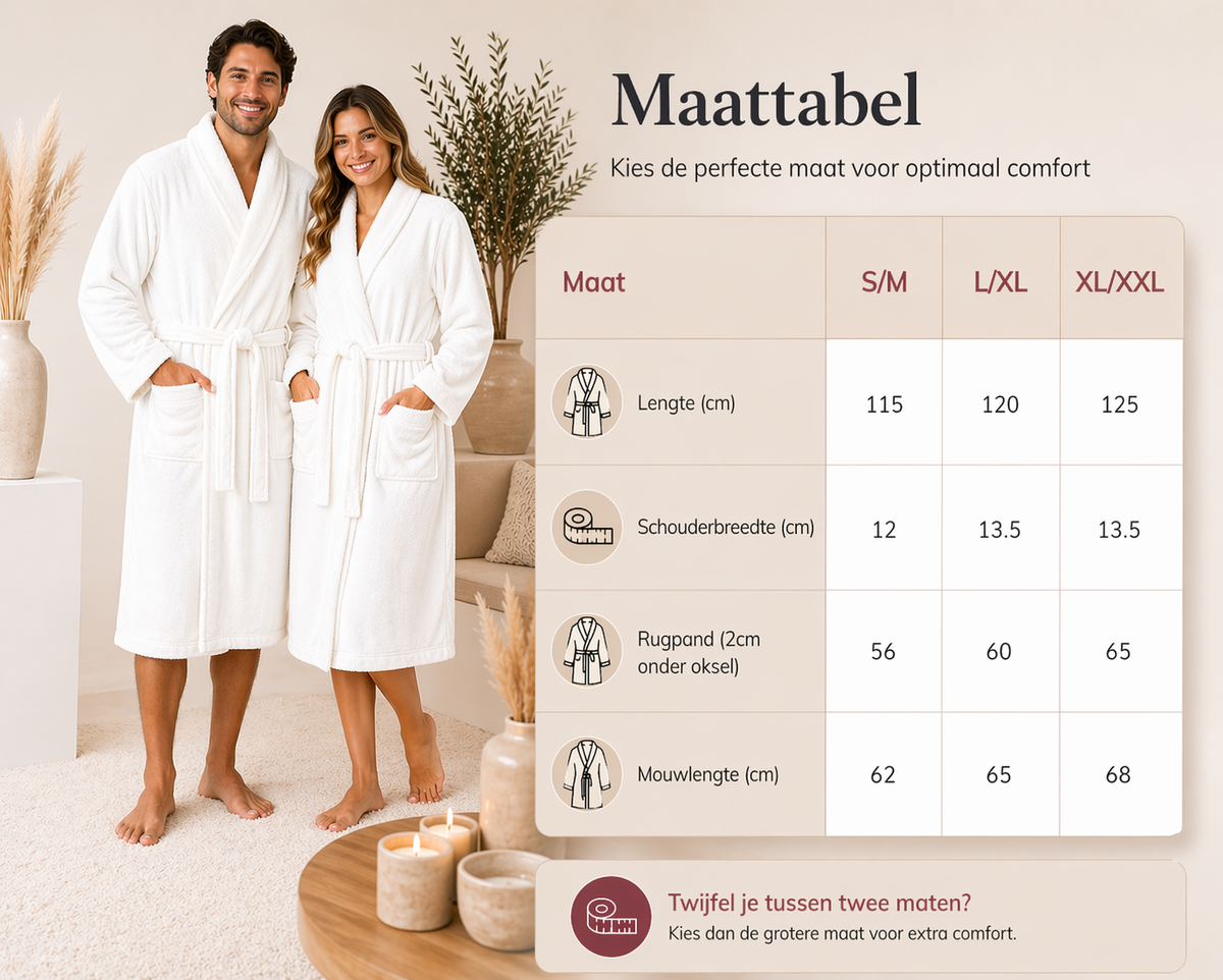 Witte fleece badjas kopen – fris, zacht & comfortabel unisex model