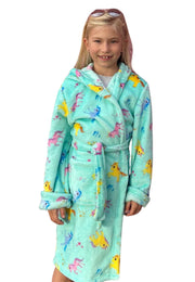 Unicorn ochtendjas kind fleece - met capuchon