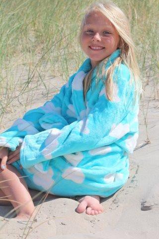 badjas kind Wolken fleece met sjaalkraag