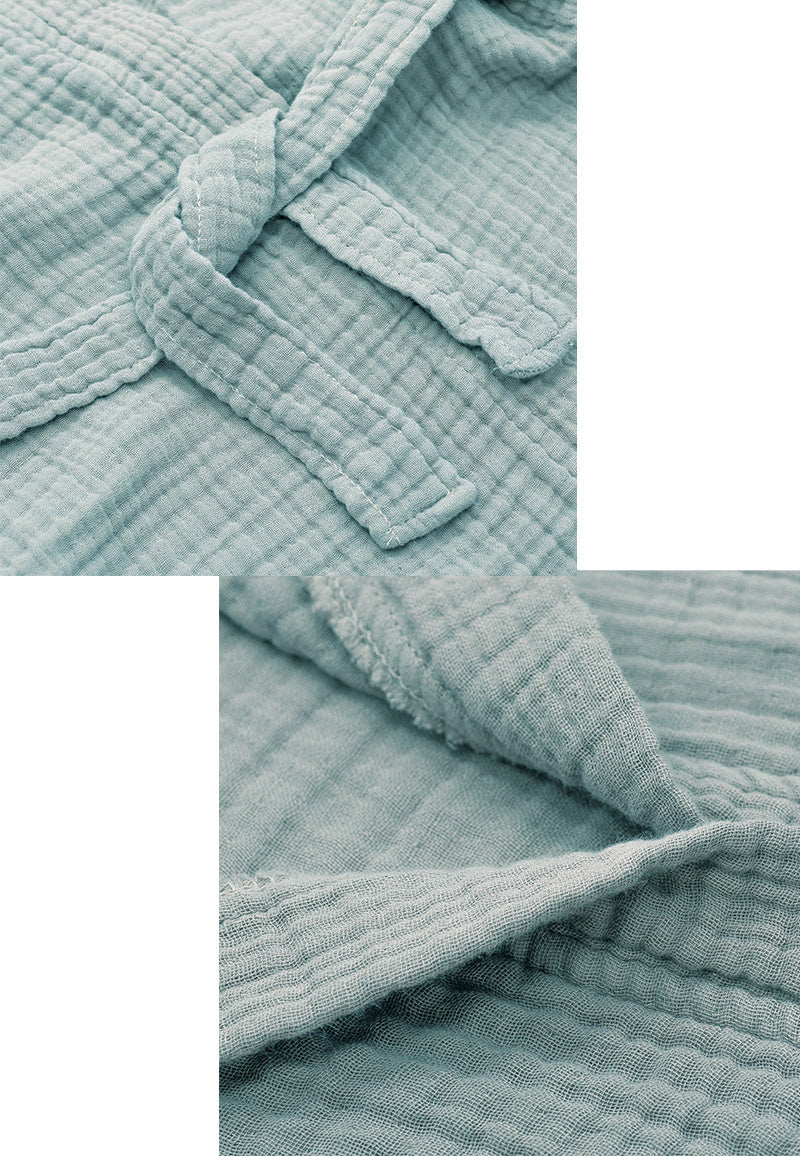 Mousseline badjas kind met capuchon - katoen - mintgroen