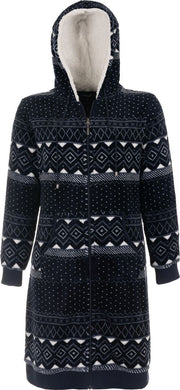 Noorse rits damesbadjas capuchon - fleece