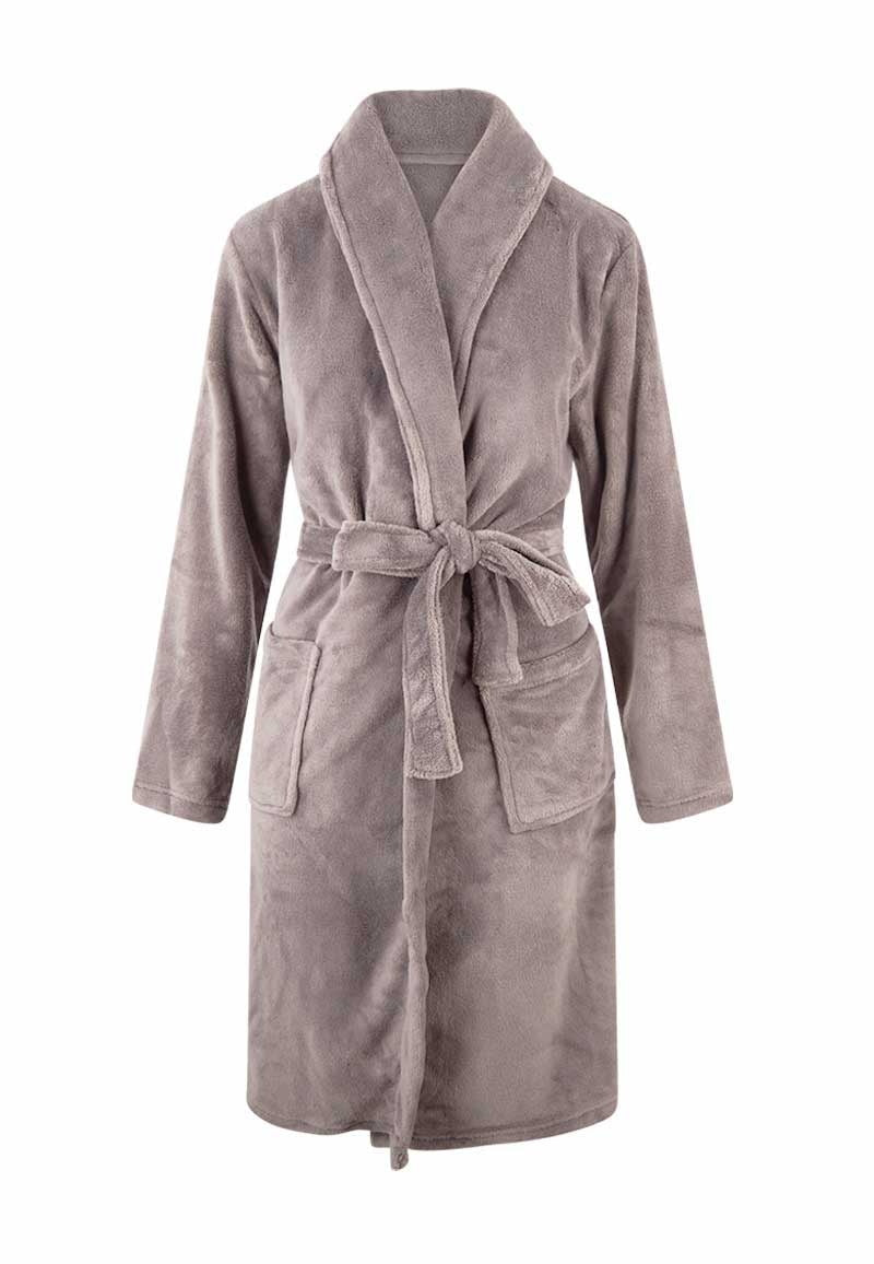 Grijze fleece badjas – comfortabel & warm unisex model