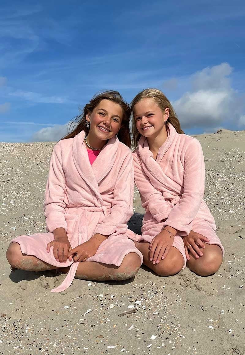 Relax Company kinderbadjas pastel oud roze