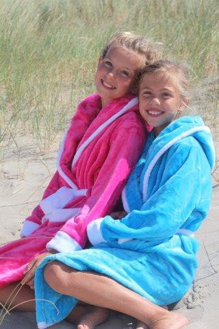 badjas kind Little Pink fleece met capuchon