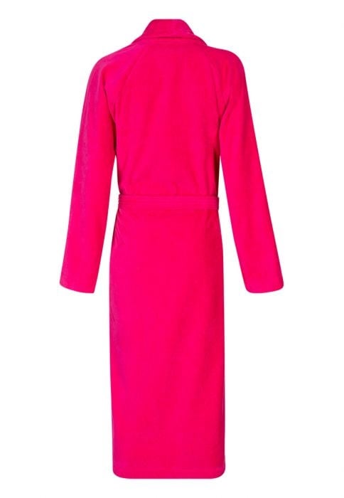 Donker roze velours badjas unisex met naam borduren