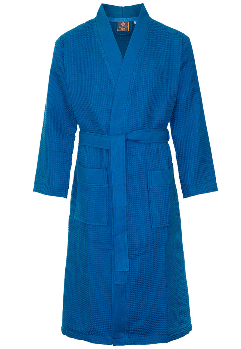 Kobaltblauwe katoenen kimono badjas van Badrock – ademend & comfortabel