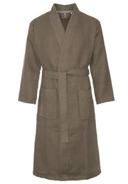 Taupekleurige katoenen kimono badjas van Badrock – unisex model
