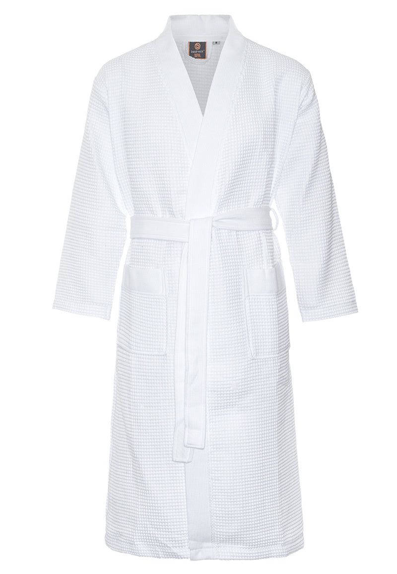 Witte katoenen kimono badjas van Badrock – ademend & comfortabel