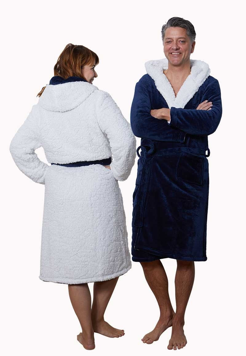 Capcuhon badjas sherpa - marineblauw
