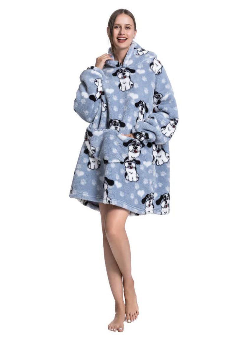 Fleece deken met capuchon - hond
