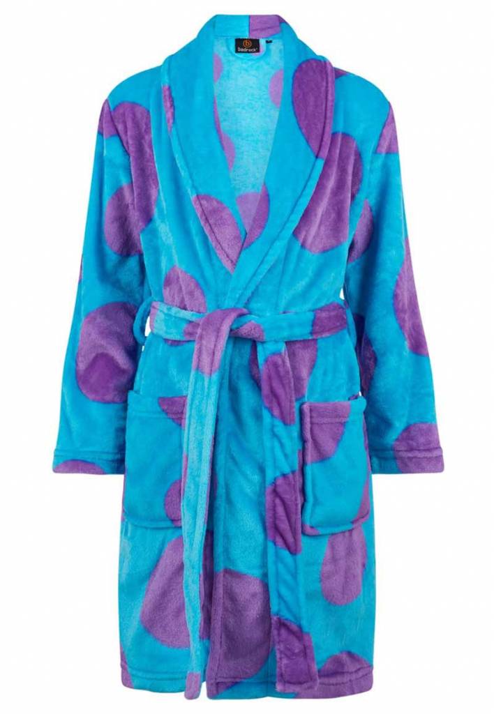 badjas kind Mega Stippen fleece met sjaalkraag