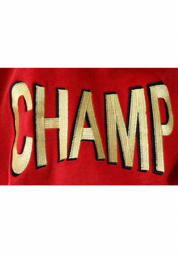 herenbadjas Champ rood katoen met capuchon