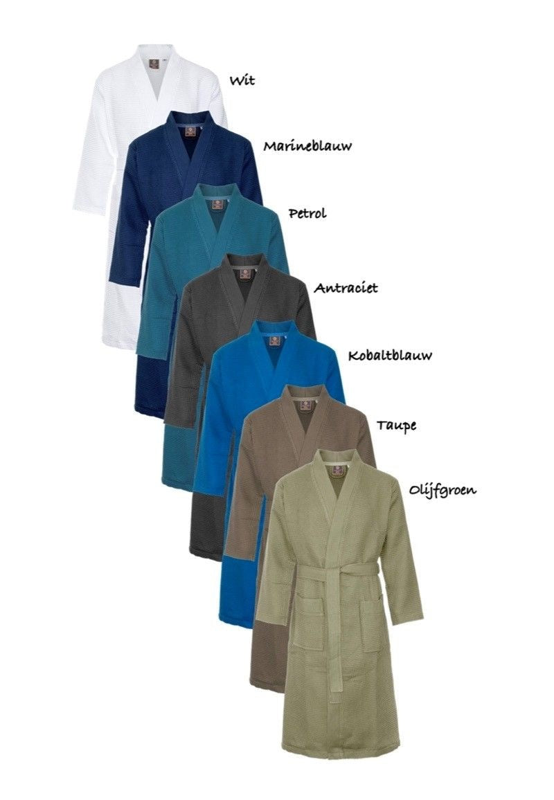 Olijfgroene katoenen kimono badjas van Badrock – unisex model