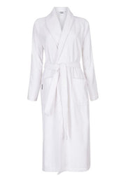 Witte velours badjas unisex met naam borduren