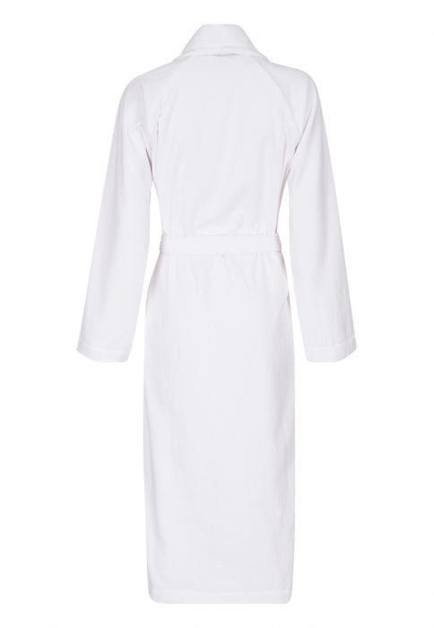 Witte velours badjas unisex met naam borduren