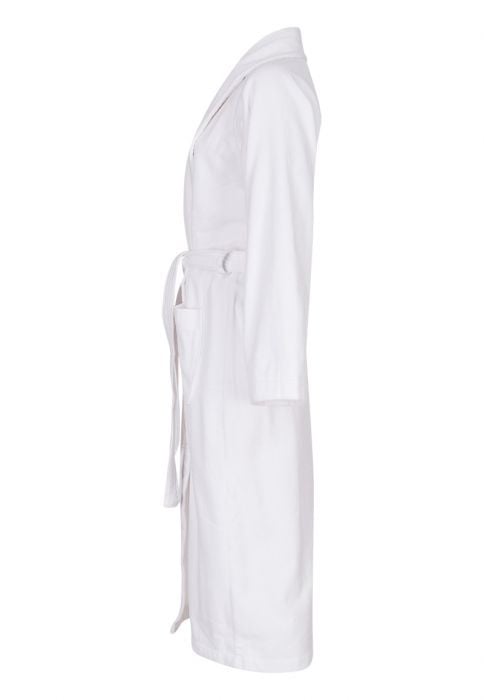 Witte velours badjas unisex met naam borduren