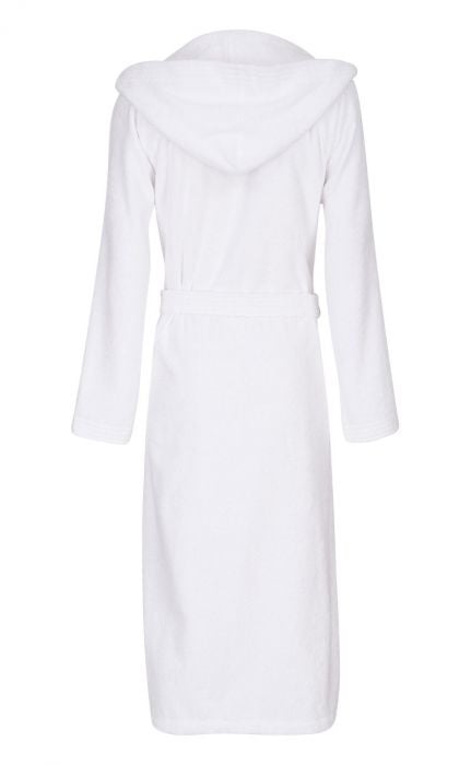 Witte capuchon badjas met naam borduren - badstof katoen