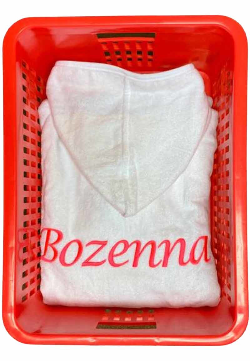 Kinderbadjas wit met naam borduren