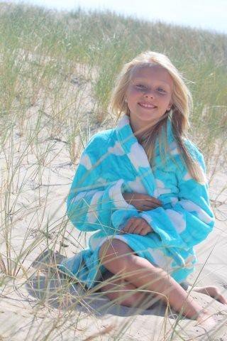 badjas kind Wolken fleece met sjaalkraag