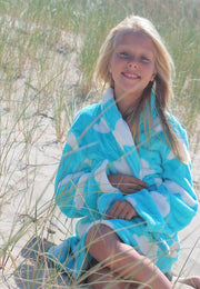 badjas kind Wolken fleece met sjaalkraag