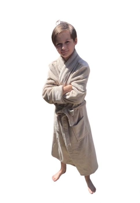 Kinderbadjas beige