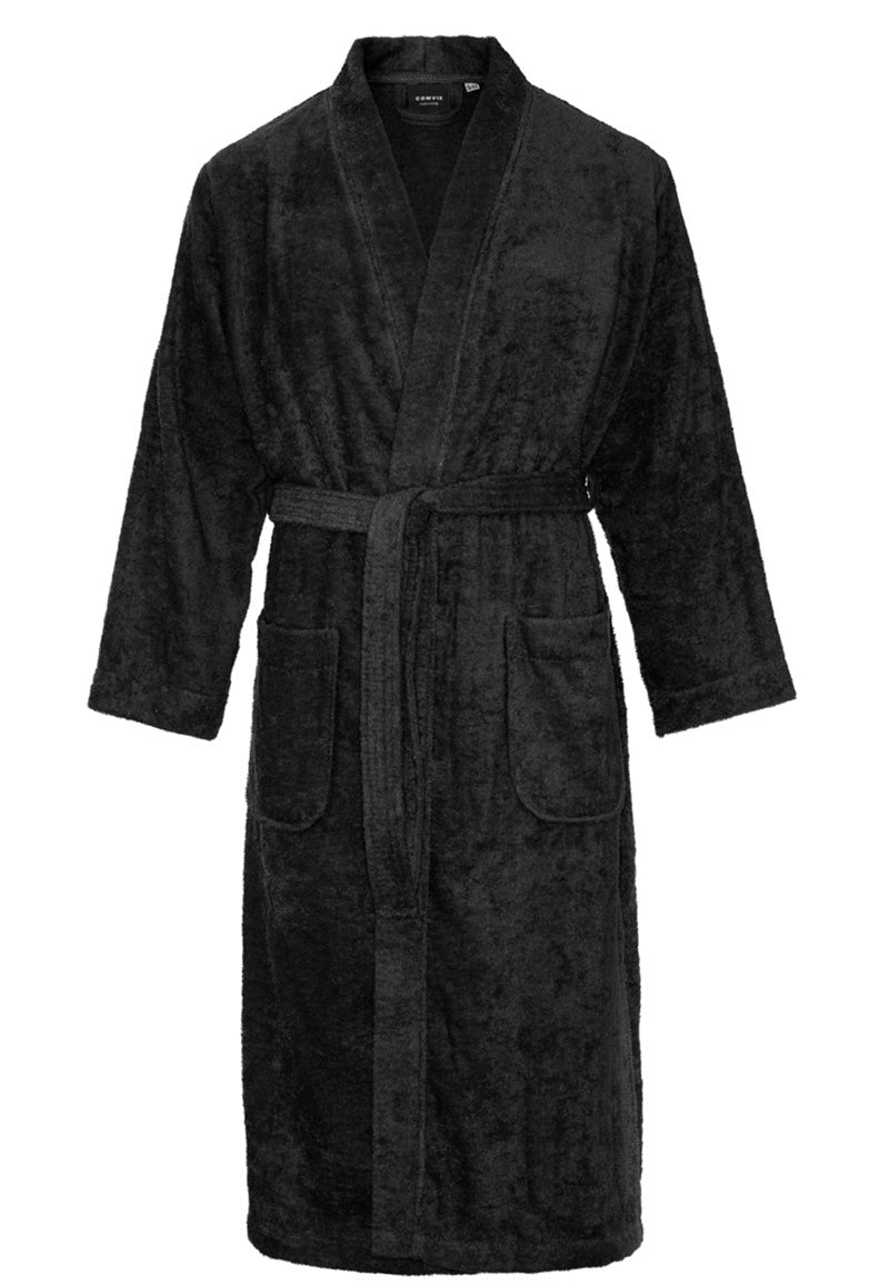 Kimono zwart unisex – badstof katoen